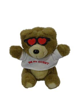 Vtg Teleflora Valentines Day Teddy Bear Stuffed Animal Plush Soft Toy Sunglasses
